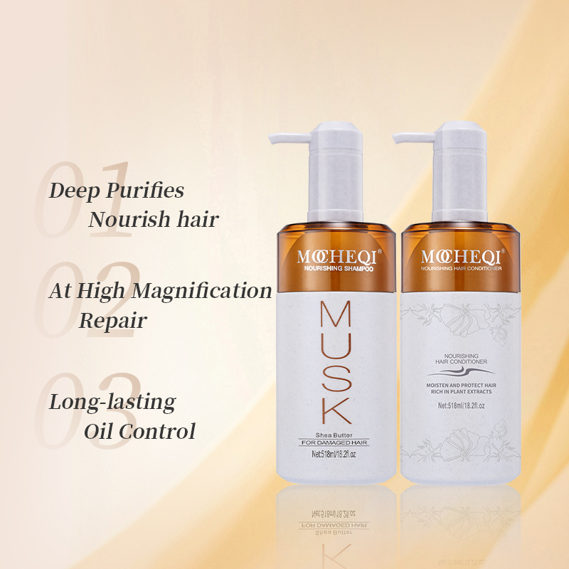 MOCHEQI Private Label Natural Organic Nourishing Moisturizing Smoothing Hair Care Shampoo And Conditioner Set For Salon Use